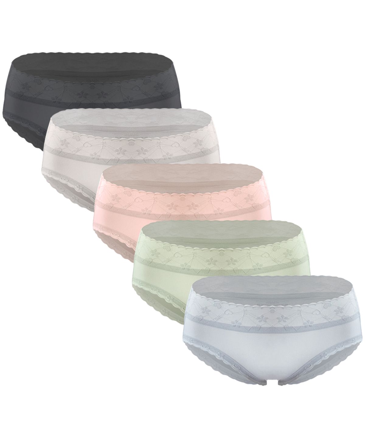 파란(PALAN) [5PACK]러브 레이스 메쉬 팬티