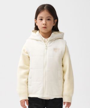 KIDS PADDED HOOD VEST cream