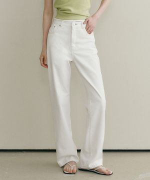 에센셜 스트레이트 데님 팬츠 화이트