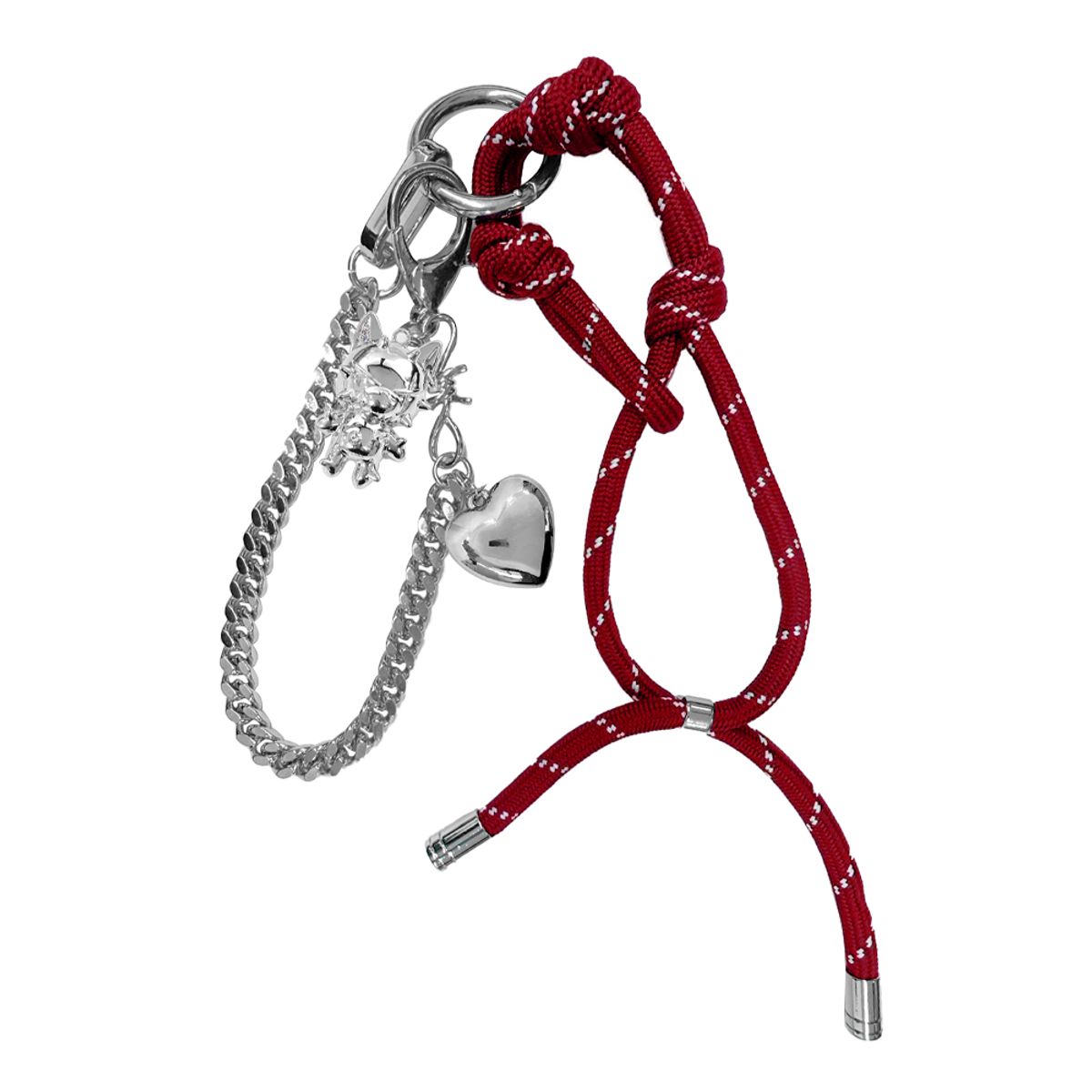 블랙 퍼플(BLACK PURPLE) 시그니쳐 캣 하트참 키링 Signature Cat Heart charm Keyring-Red