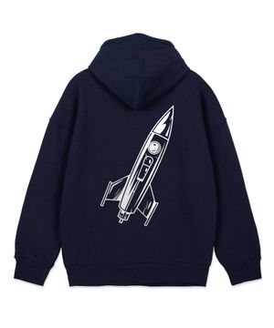 로켓 오버핏 와이드 숄더 후디_네이비