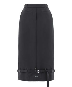 BELT SKIRT IN BLACK (기모 벨트 스커트)