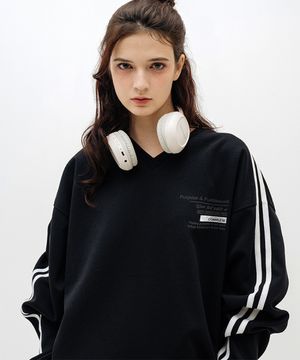 퍼포즈풀필먼트 오버핏 트랙 브이넥 맨투맨 3 Color [ULZV_0014]