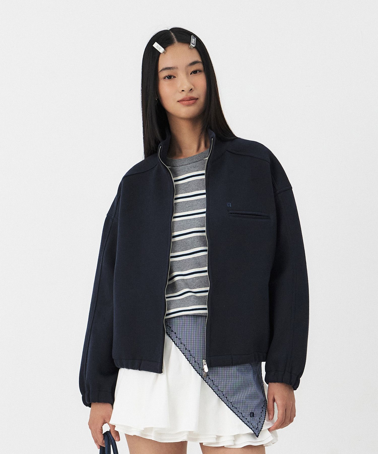 MUSINSA公式 | GROVE BONNER HIGH NECK ZIP-UP [2COLORS]