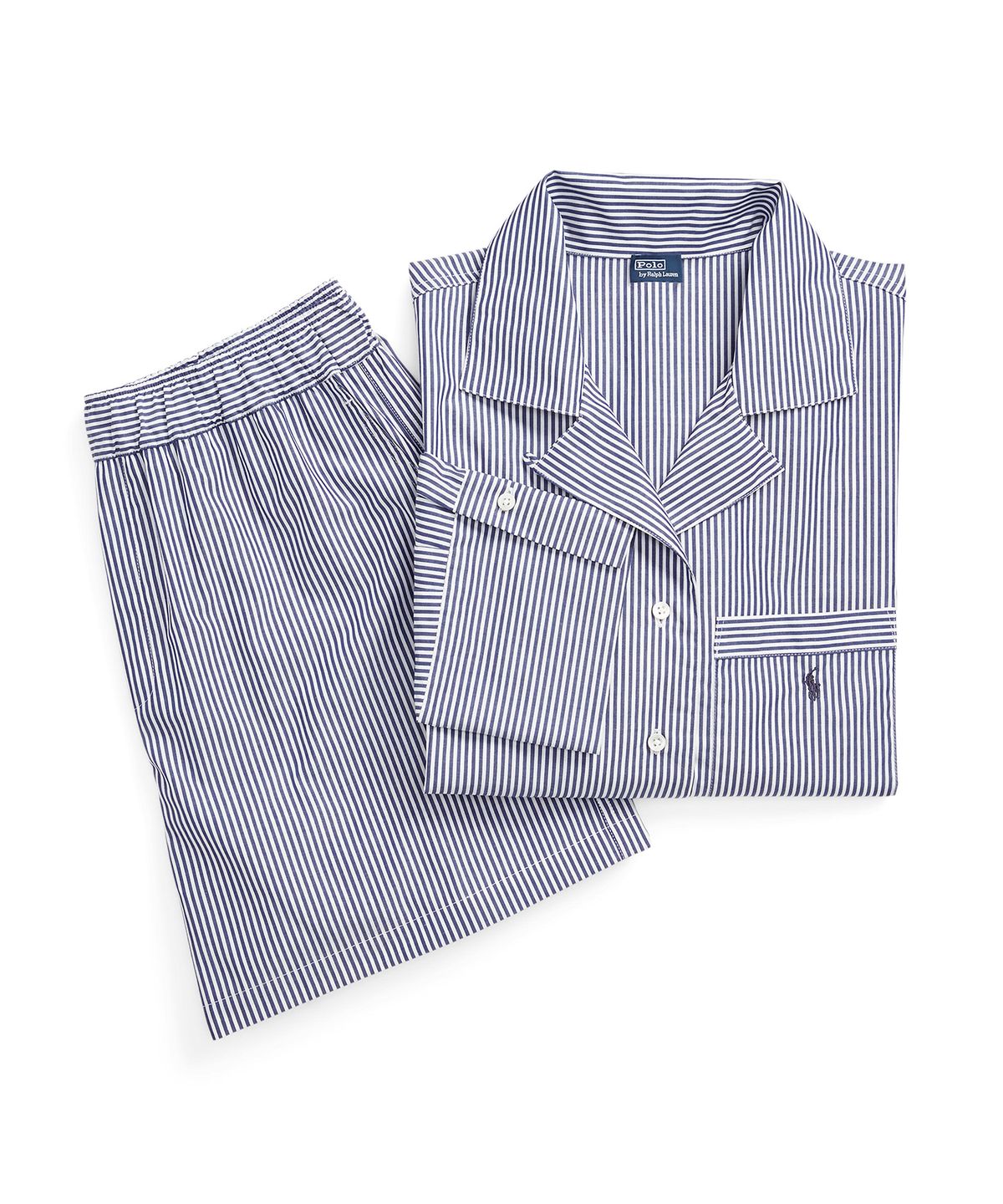 폴로 랄프로렌 이너웨어(POLO RALPH LAUREN INNERWEAR) 여성 크롭 탑 파자마 세트 네이비 4P8010