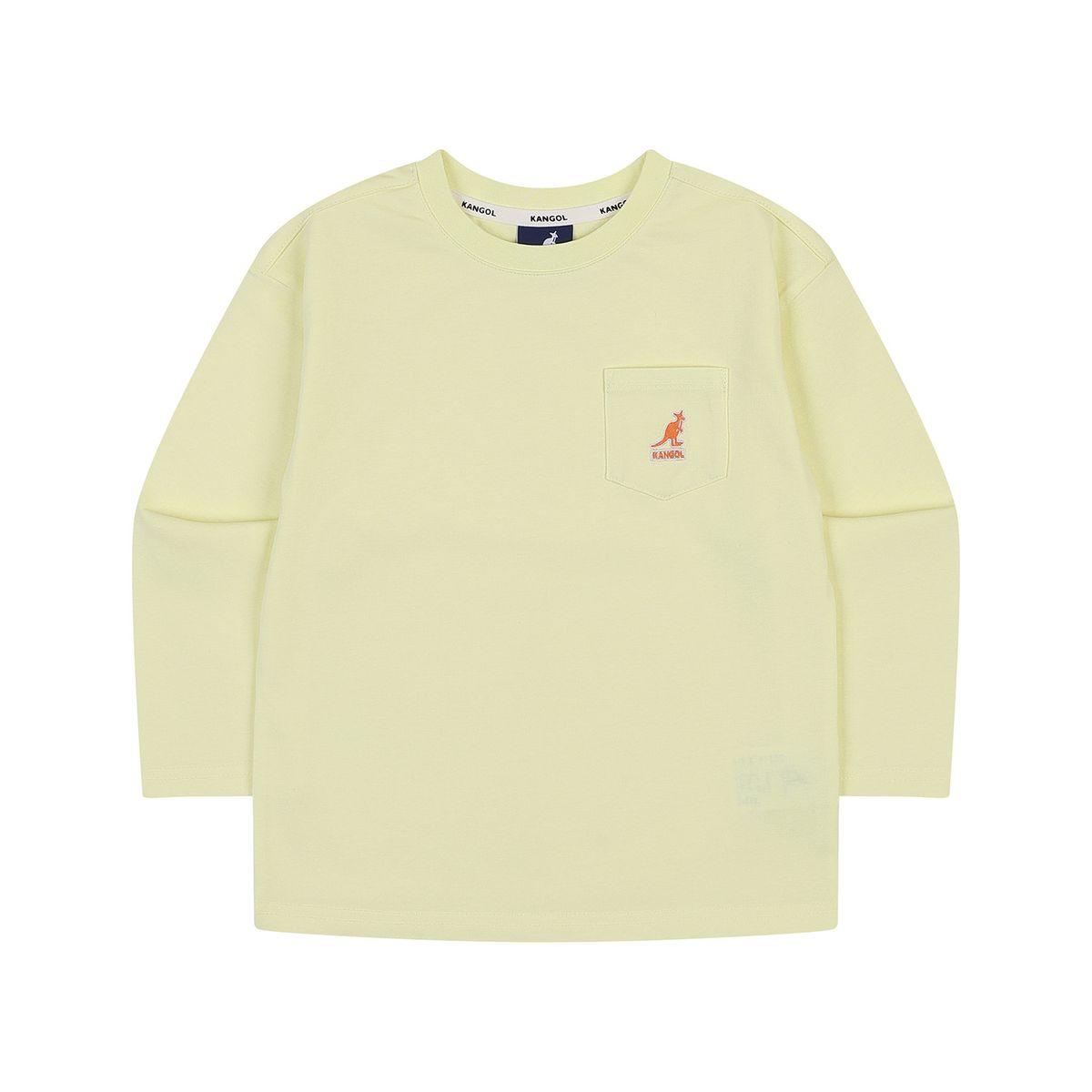 캉골키즈(KANGOL KIDS) 포켓 로고 롱슬리브 티셔츠 RA 0001 옐로우