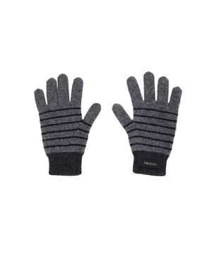 핑거홀 울 스트라이프 니트 장갑 (그레이/차콜)