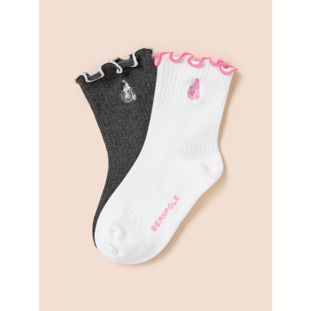 빈폴 키즈(BEANPOLE KIDS) 여아 골지 양말 2족 SET  아이보리 (BI51KTG010)