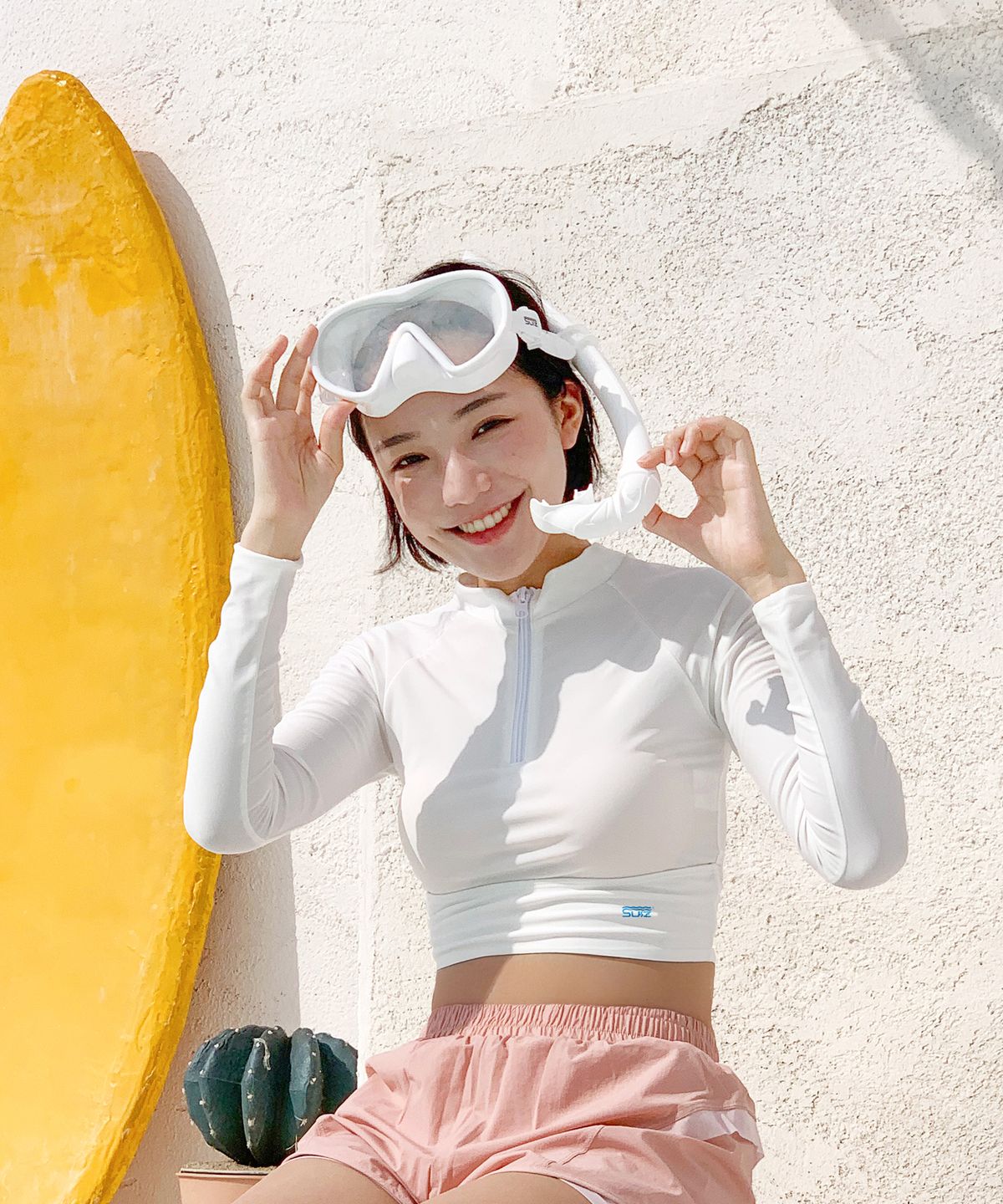 지티스(GITIS) [6color] 수이즈 스노쿨링 마스크 세트 강화렌즈 접이식 스노클