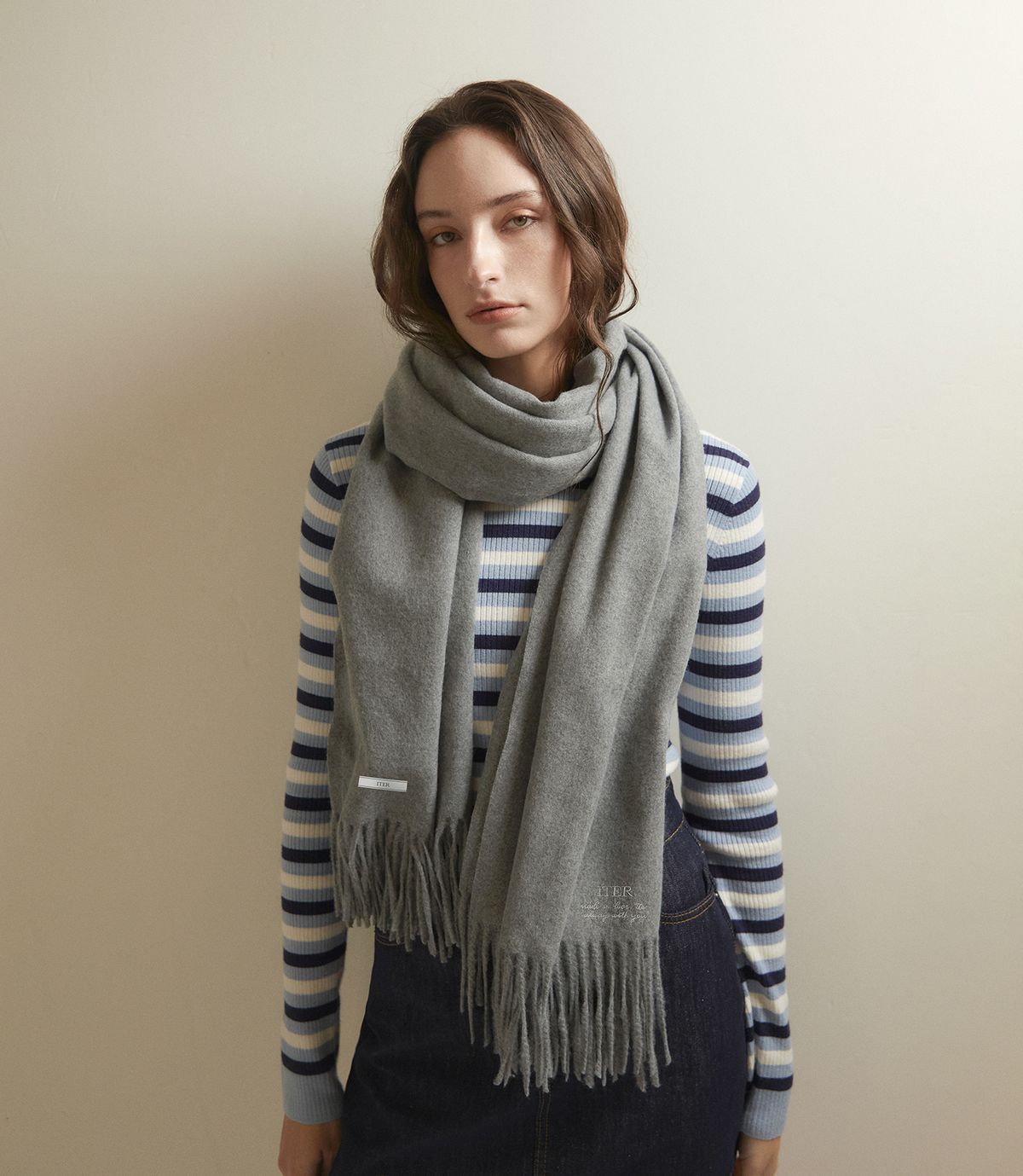 잇터(ITER) Milky cotton muffler_3color