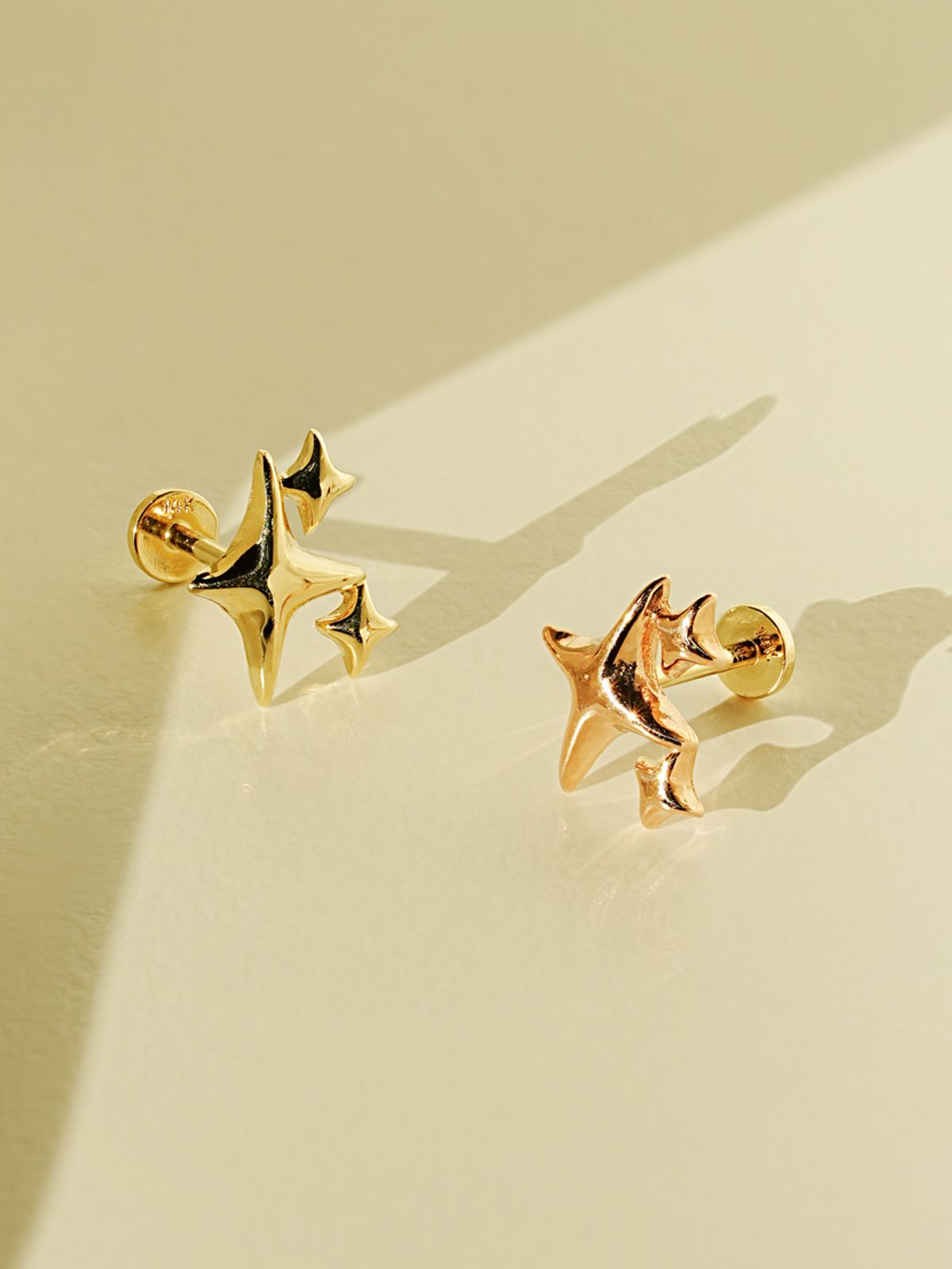 미니멀피어싱(MINIMALPIERCING) [0.8mm]14K 인터널 트윙클 글로시 라블렛 피어싱 귀걸이