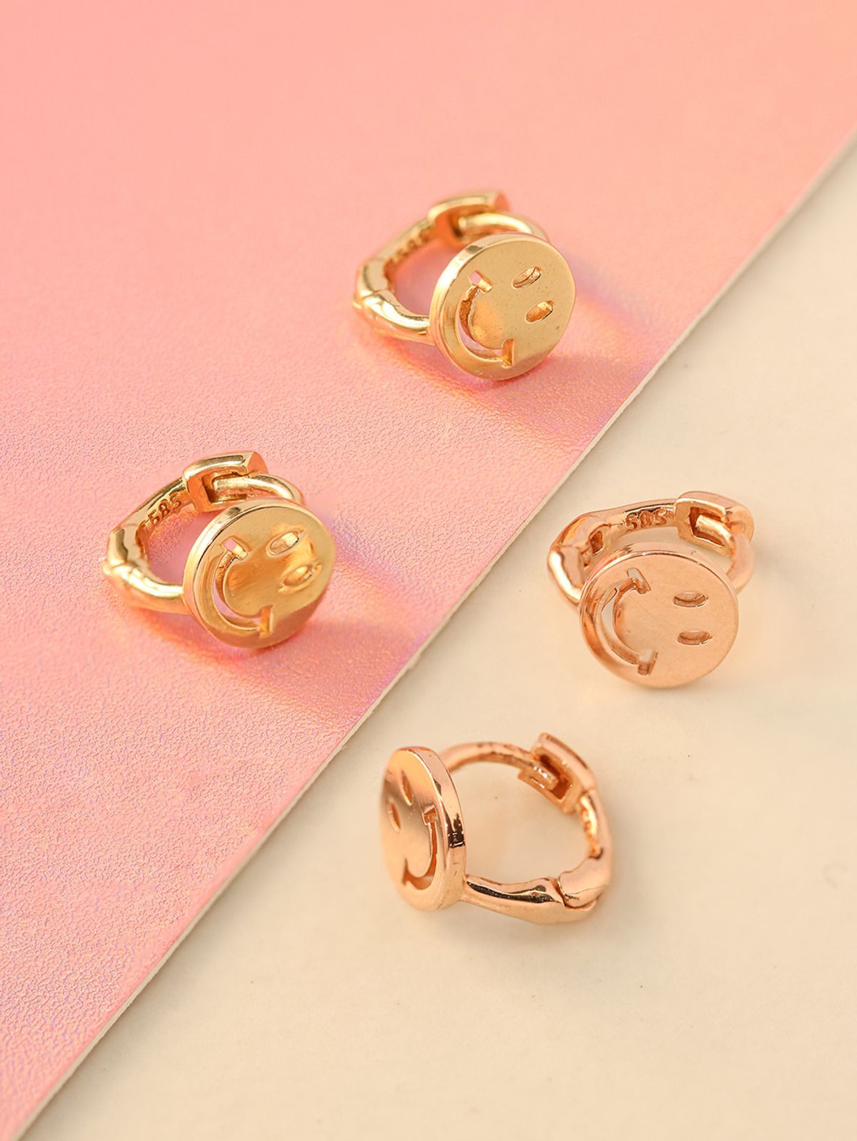 미니멀피어싱(MINIMALPIERCING) 14K 18K 해피 스마일 연골 원터치 귀걸이