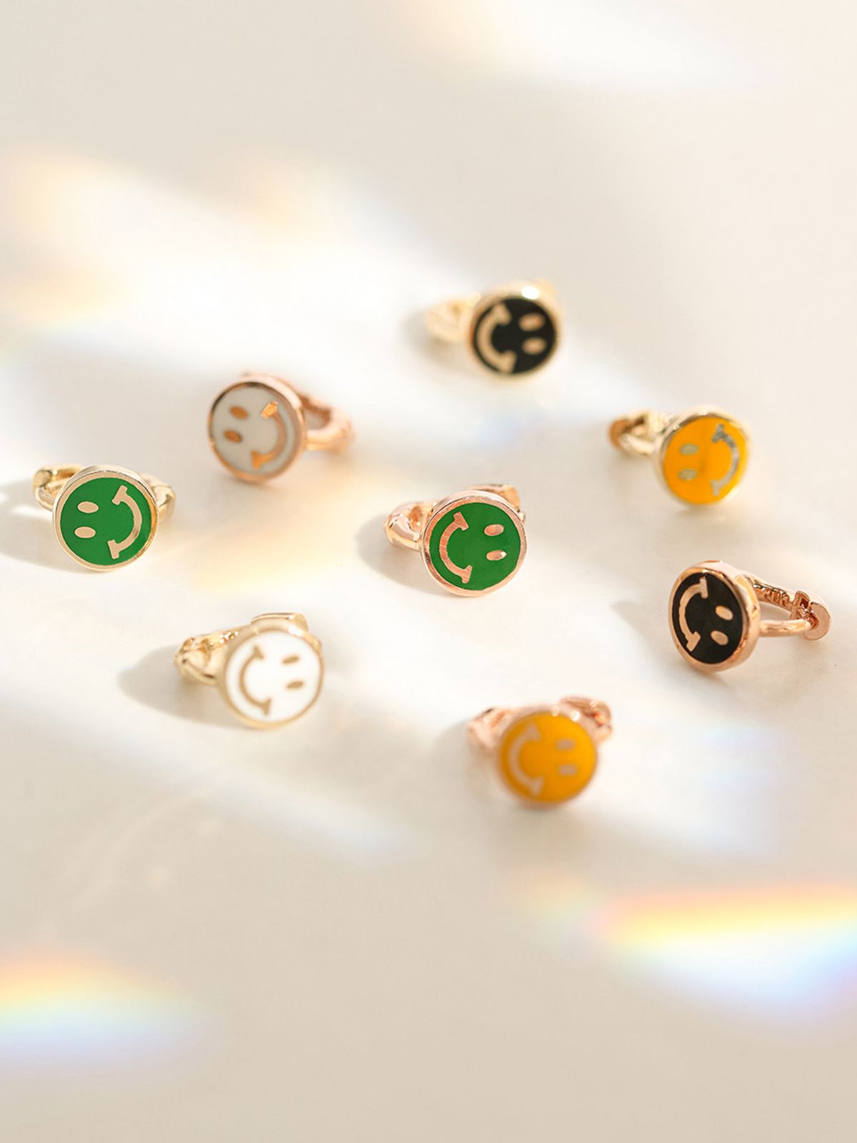 미니멀피어싱(MINIMALPIERCING) 14K 18K 컬러풀 스마일 연골 원터치 귀걸이