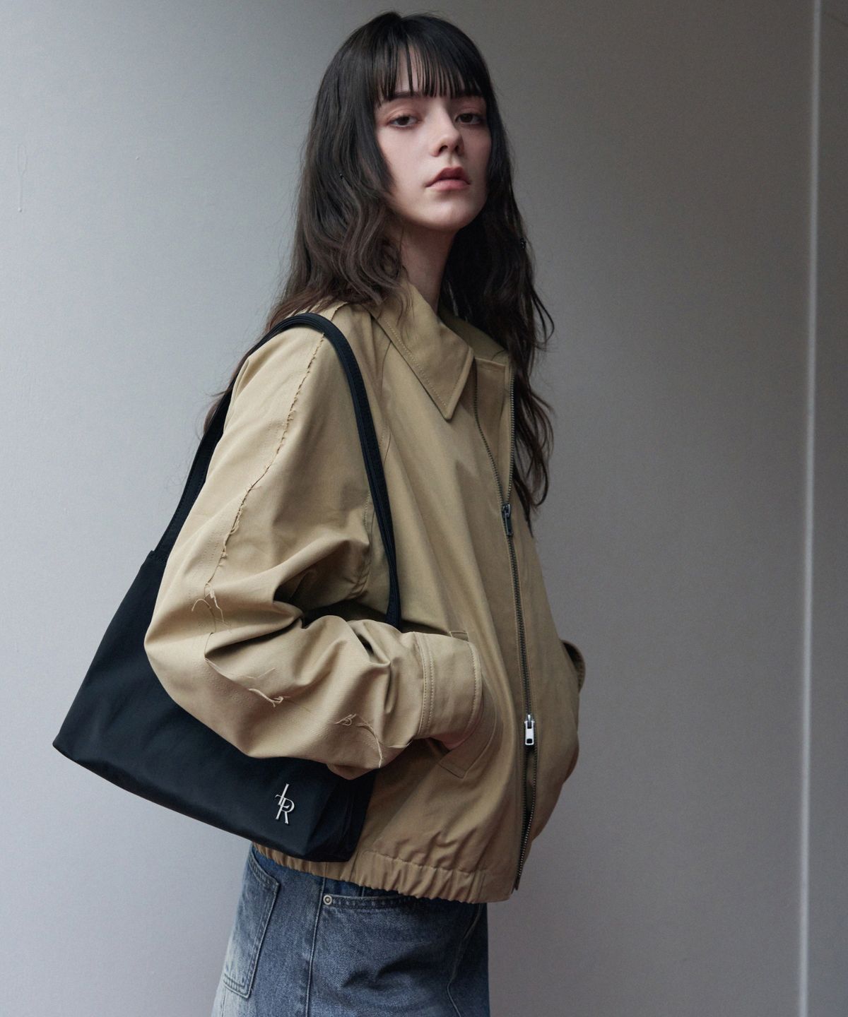 레더리(LEATHERY) 컷 오프 코튼 블루종 자켓 [BEIGE]