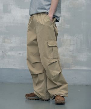 파라슈트 와이드 카고 팬츠 [COTTON BEIGE]
