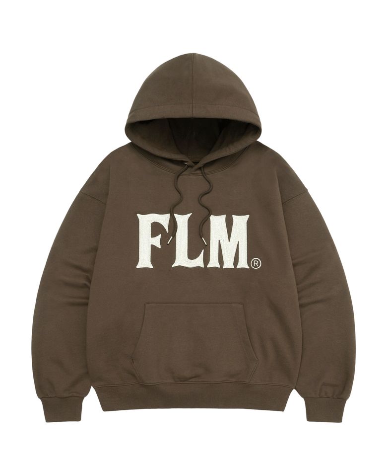 FLM 스티치 로고 후디-브라운