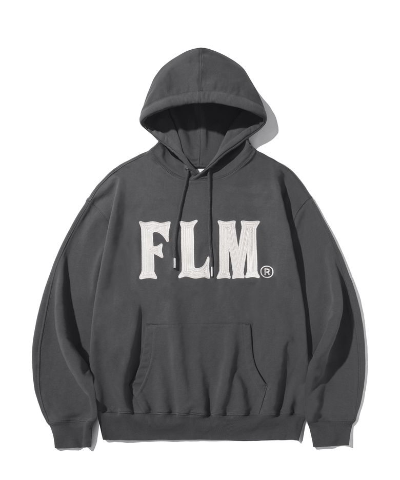 FLM 스티치 로고 후디-차콜