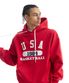 유에스에이 바스켓볼 후드티 레드 화이트