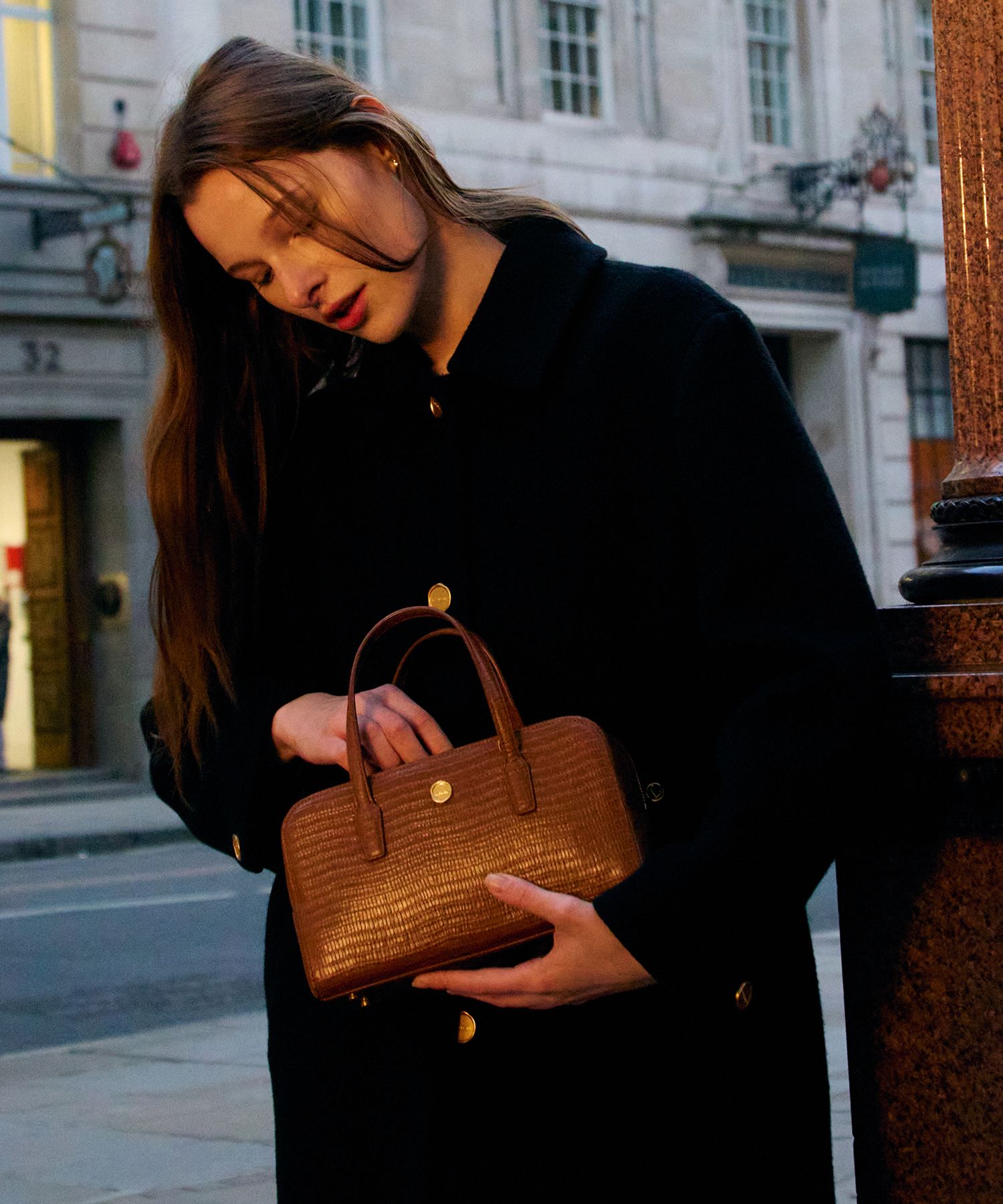 MUSINSA | LEMEME Sac Jour Lizard Cognac