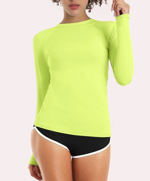 여성 슬림핏 래쉬가드 여자 자외선차단 긴팔 수영복상의 F06