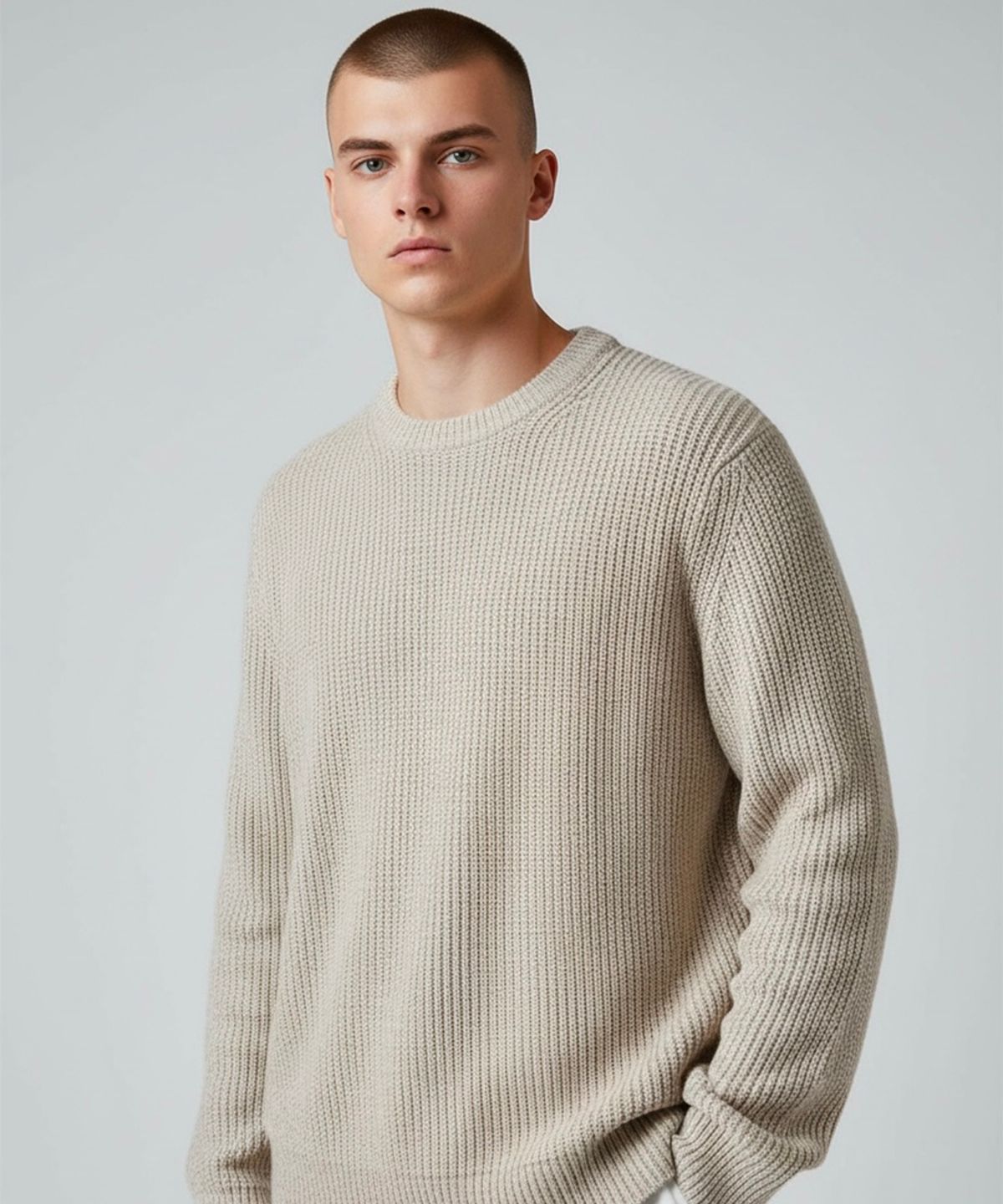 본슬리피(BORN SLIPPY) Soft Hachi Cushion Round Knit (Beige)