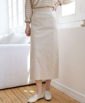 뒷밴딩 절개라인 뒷트임 스판 H라인 롱 스커트