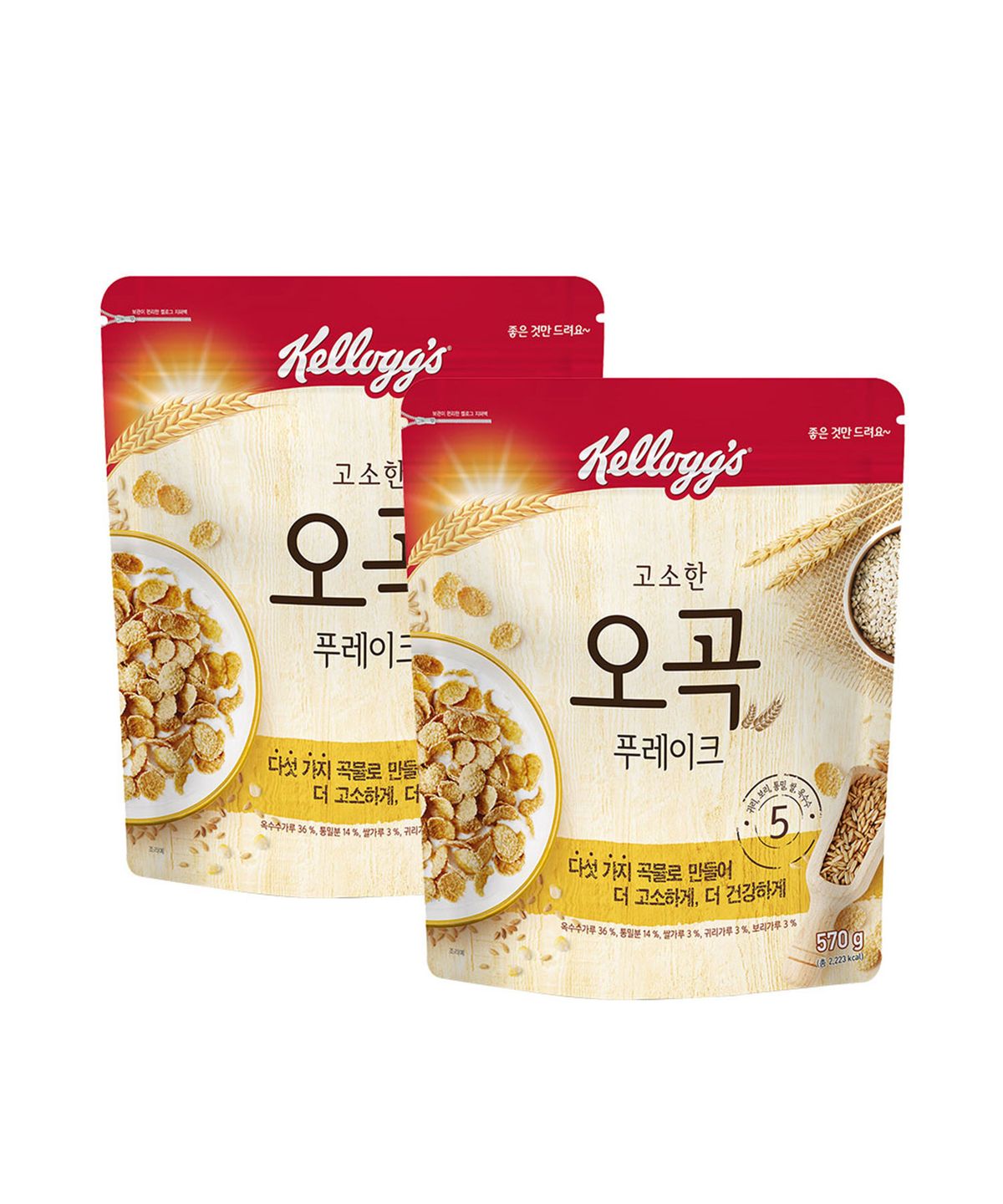 켈로그(KELLOGG) 오곡푸레이크 570g 2개