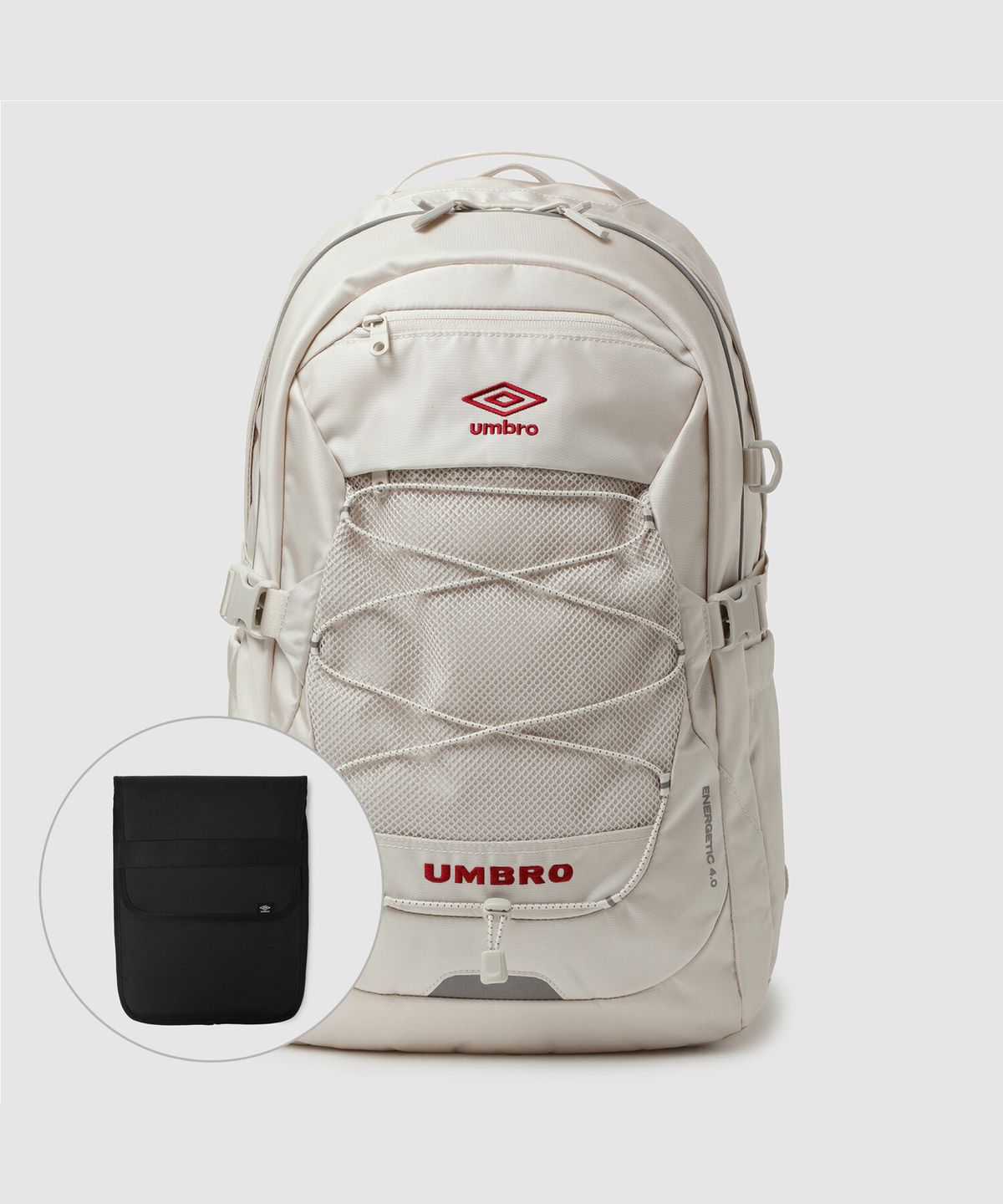 엄브로(UMBRO) 에너제틱 백팩 (29L)_ 구성품 노트북 파우치 베이지(UQ123CBP18)