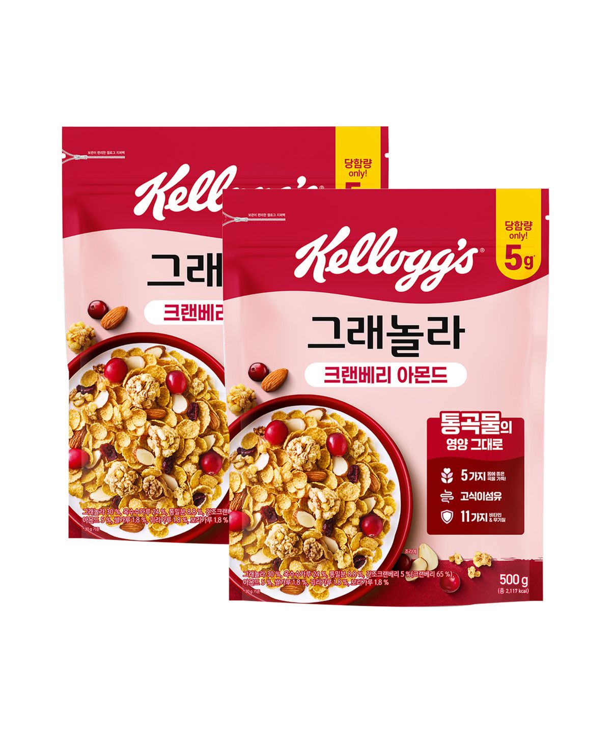 켈로그(KELLOGG) 크랜베리 아몬드 그래놀라 500g 2개