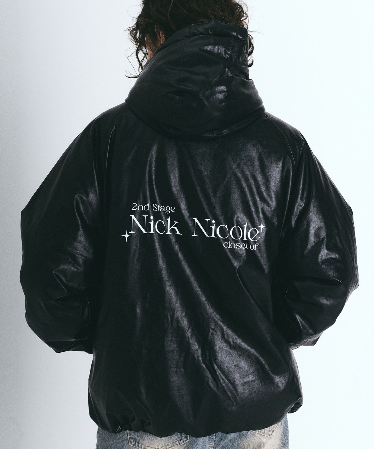 닉앤니콜(NICK&NICOLE) HOODY GLOW LEATHER PADDING_BLACK