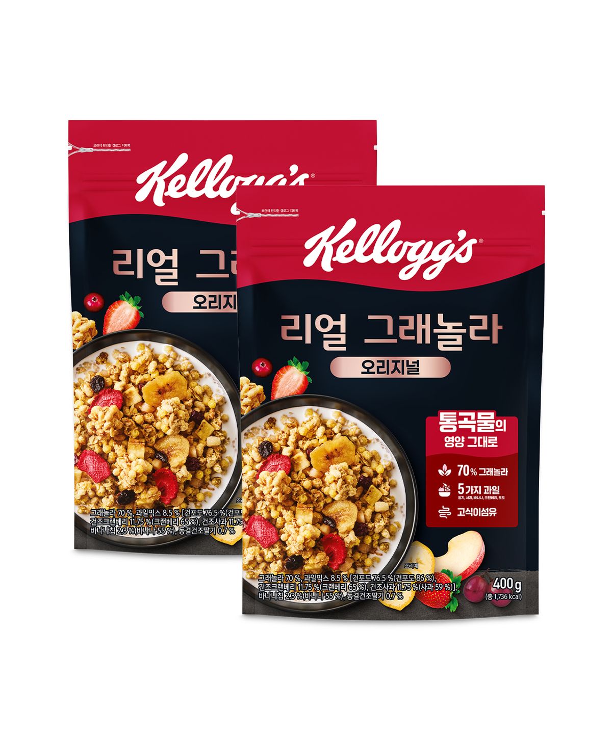켈로그(KELLOGG) 리얼 그래놀라 400g 2개