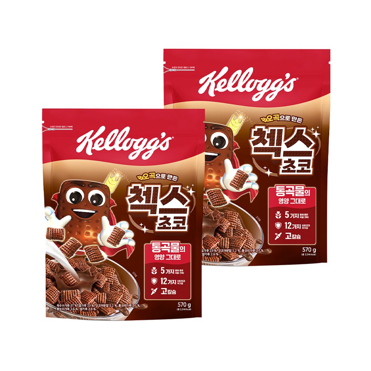 켈로그(KELLOGG) 오곡 첵스초코 570g 2개