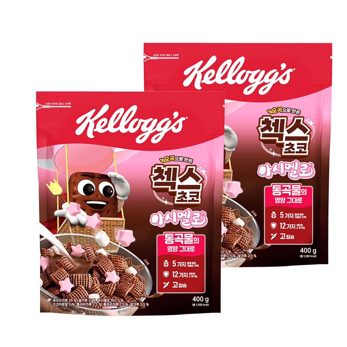 켈로그(KELLOGG) 첵스초코 마시멜로 400g 2개