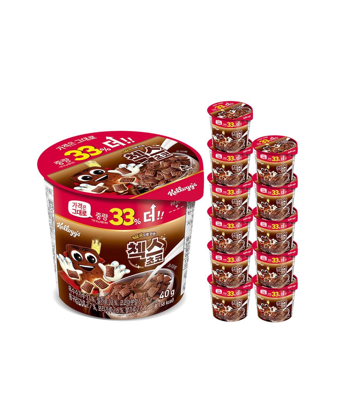켈로그(KELLOGG) 첵스초코 컵시리얼 40g 12개