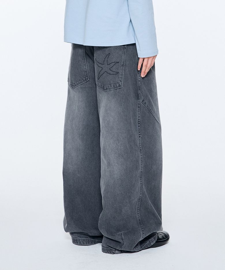 TCM starfish denim pants (grey)