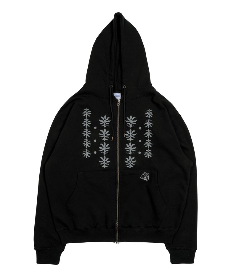 TCM ethnic hooded zip-up (black)