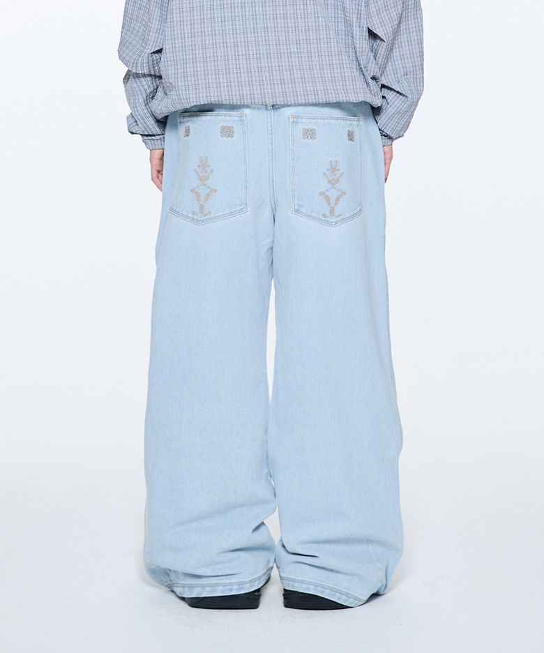 TCM ethnic denim pants (light blue)