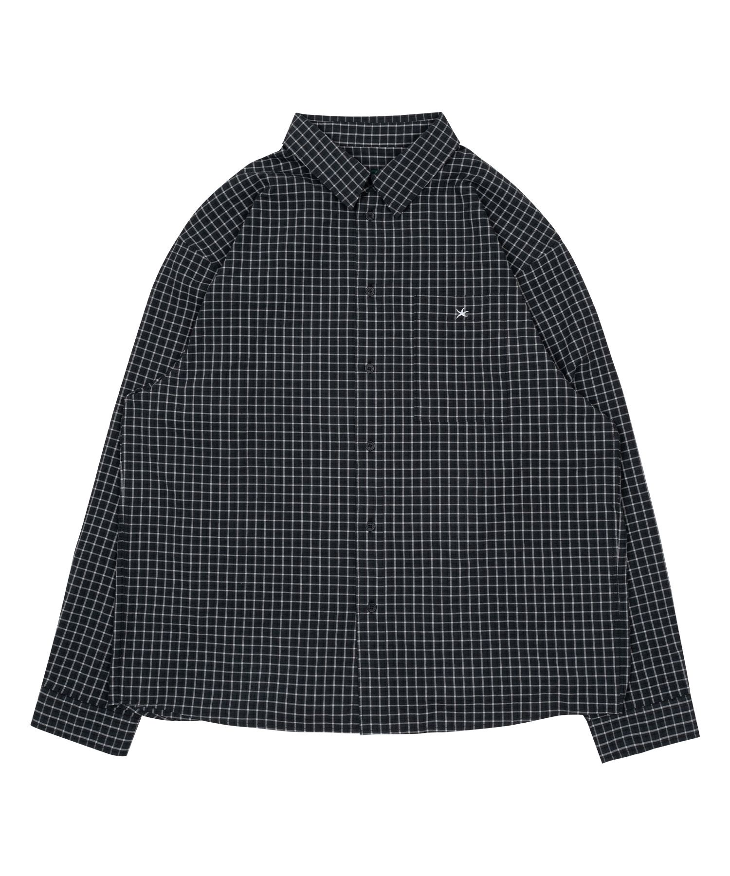 MUSINSA | THE COLDEST MOMENT TCM mini logo check shirts (black)