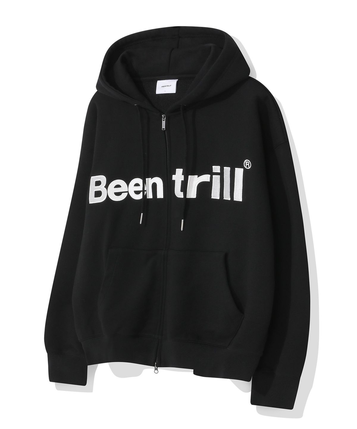 빈트릴(BEENTRILL) 에센셜 빅로고 후드 집업(블랙)