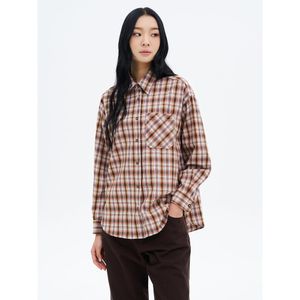 기모 체크셔츠  레드