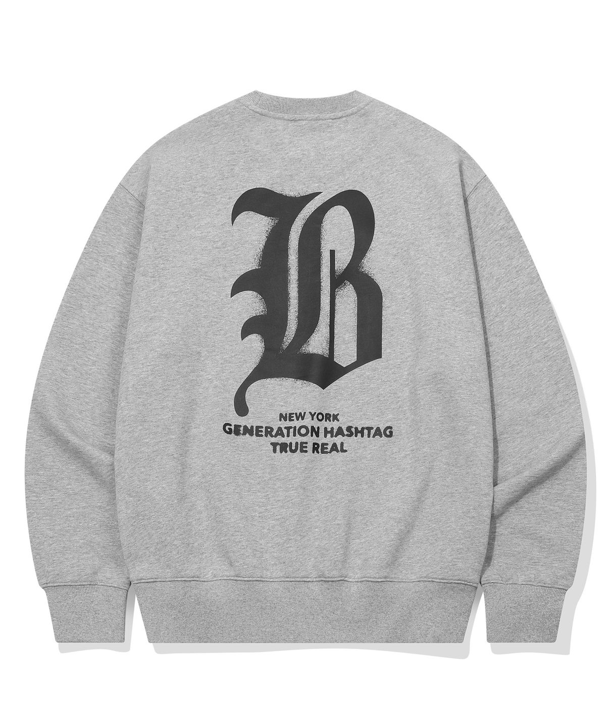 빈트릴(BEENTRILL) B고딕 로고 맨투맨(멜란지 그레이)