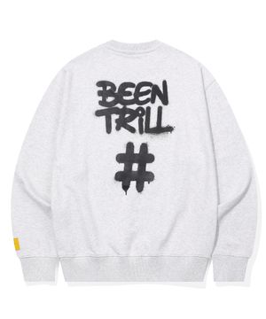 스프레이 해시태그 맨투맨(아이스 그레이)