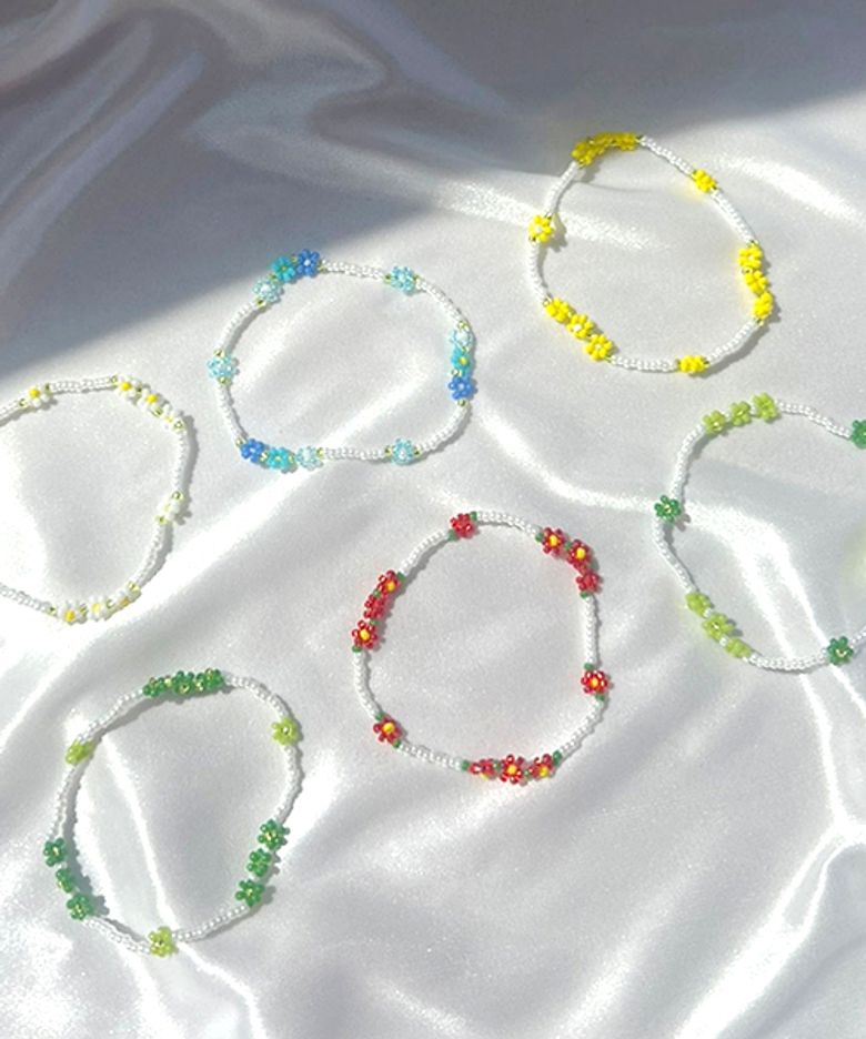 플라워 비즈 팔찌_6 color / 2size
