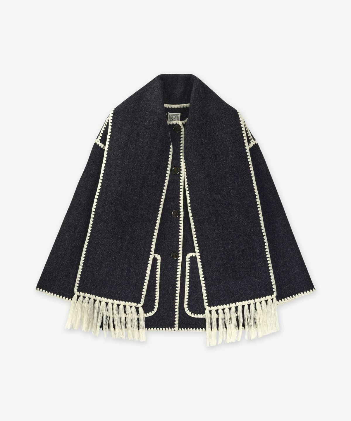 MUSINSA TOTEME Embroidered Scarf Jacket Dark Grey