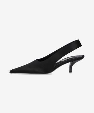 클래식 새틴 슬링백 힐 - 블랙 / 251WAS0205FB0401001