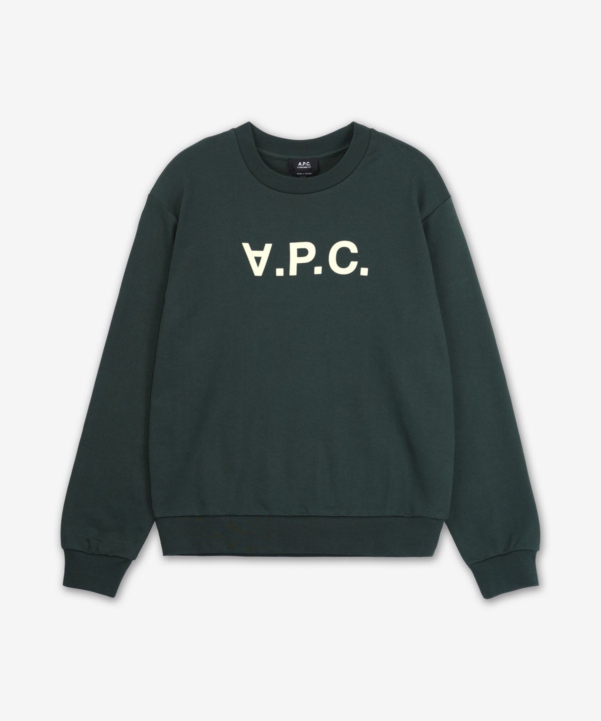 아페쎄(A.P.C.) 그랑 VPC 레귤러핏 맨투맨 - 다크그린:화이트 / COHBNM27907KMA