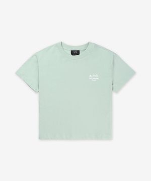 루 마담 박시핏 반소매 티셔츠 - 라이트그린:화이트 / COHBMF26389KLA