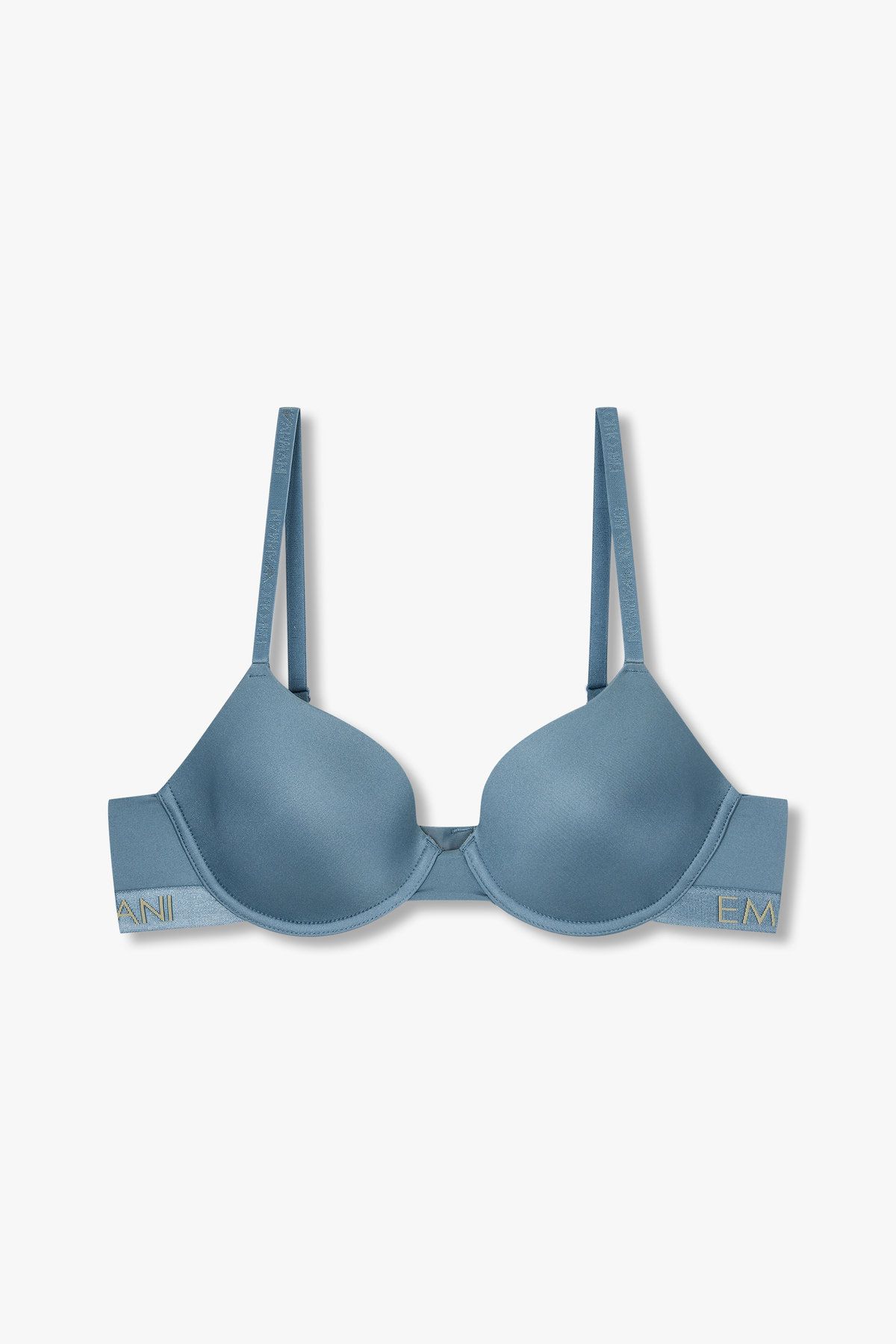 엠포리오 아르마니 언더웨어(EMPORIO ARMANI UNDERWEAR) 여성 빅 로고 밴딩 컨투어 브라 _블루_0824384502