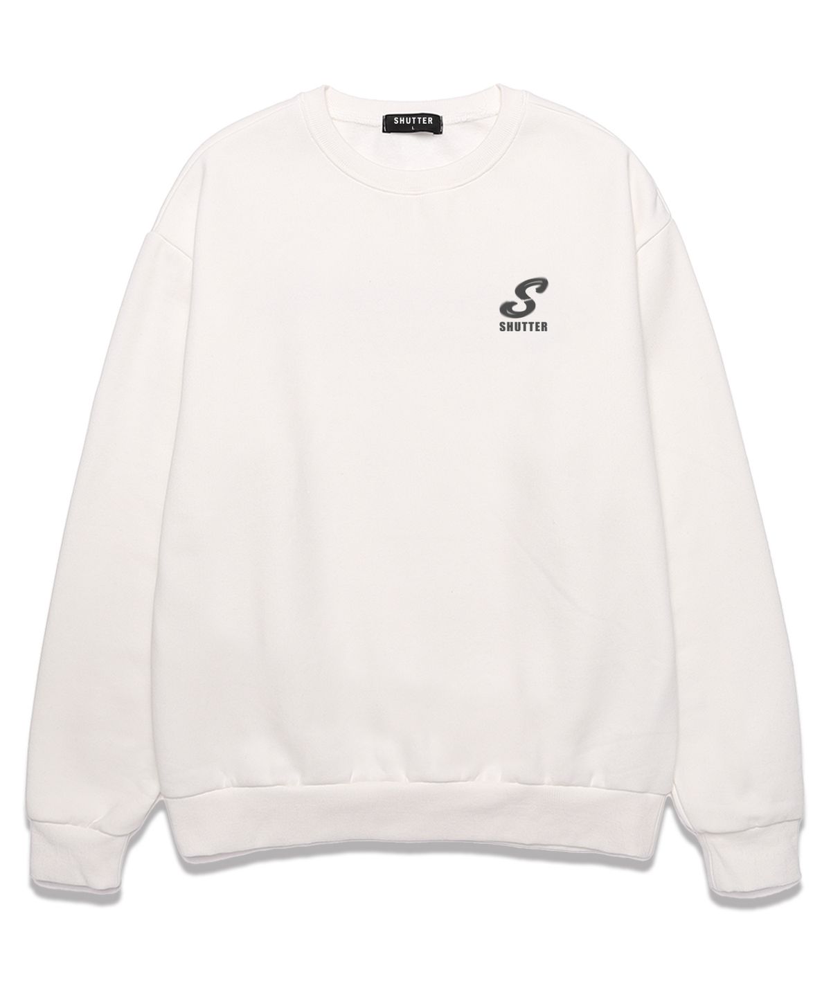 셔터(SHUTTER) MINI S LOGO 오버핏 맨투맨 (SLS030) 화이트