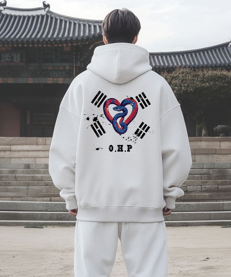 OHPxAIDAEVE b태극스네이크 오버핏 헤비 후드